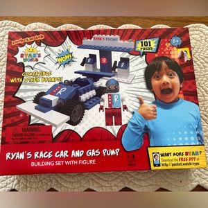 Ryan’s World- Ryan’s Race Car and Gas Pump Building Set